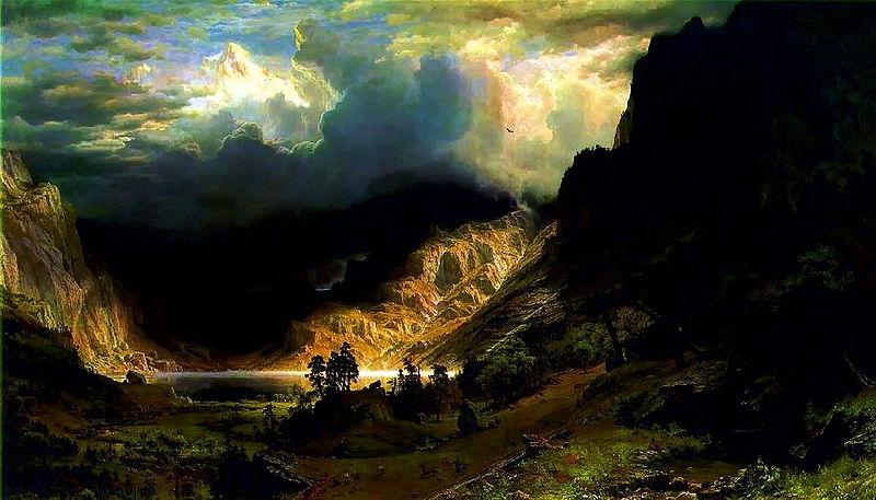 Albert Bierstadt Storm in the Rocky Mountains Mt Rosalie oil painting image